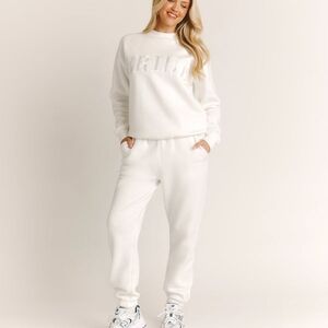 Women's White Track Joggers - Casual Comfort
